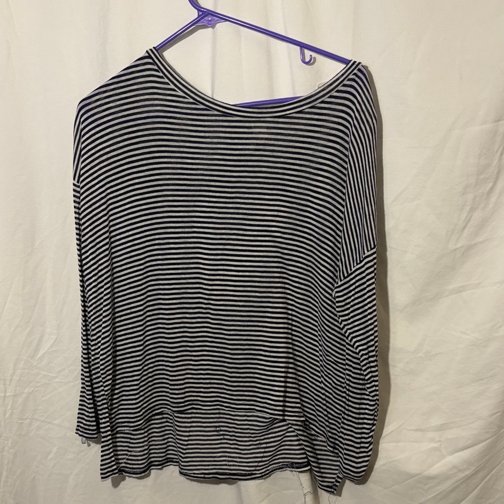 Striped thin Black and White Women's Long Sleeve Top